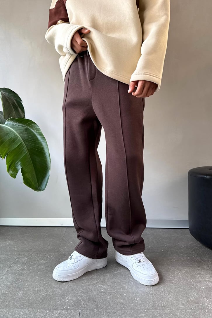 Önü Dikiş Çizgili Baggy Eşofman Altı