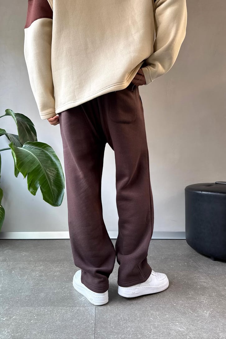 Önü Dikiş Çizgili Baggy Eşofman Altı