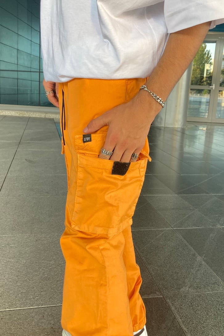 Orange Pocket Premium Cargo Pants