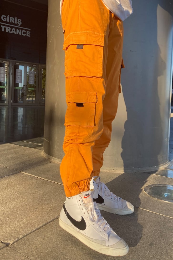 Orange Pocket Premium Cargo Pants