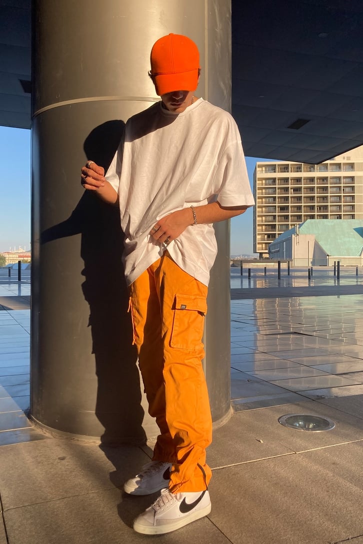 Orange Pocket Premium Cargo Pants