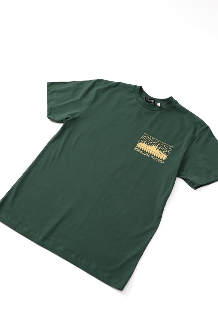 Orfgon Baskılı Haki Oversize Tshirt