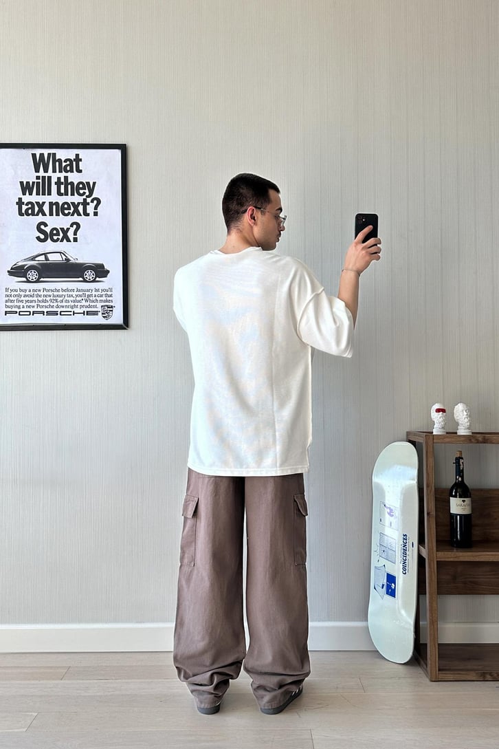Örgü Kumaş Oversize Tişört