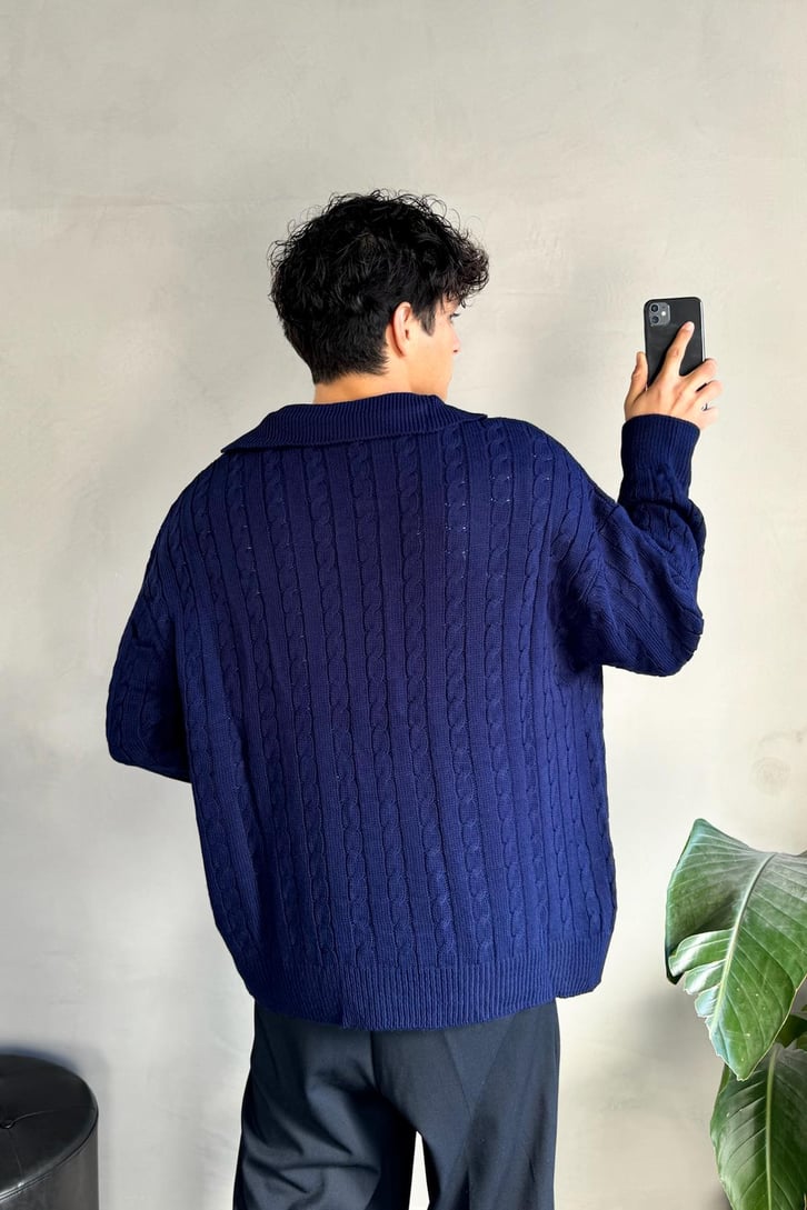 Örgü Model Polo Yaka Triko Kazak