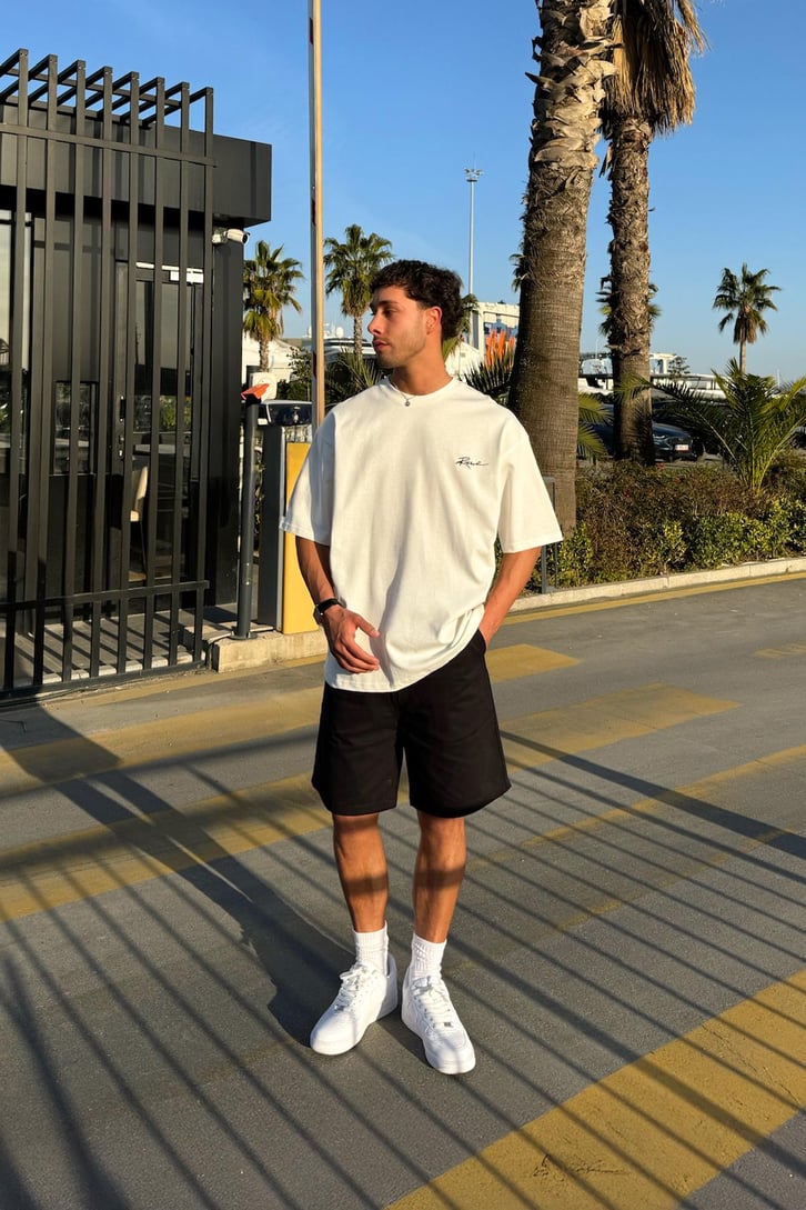 Ostrich Sırt Nakışlı Oversize Tişört