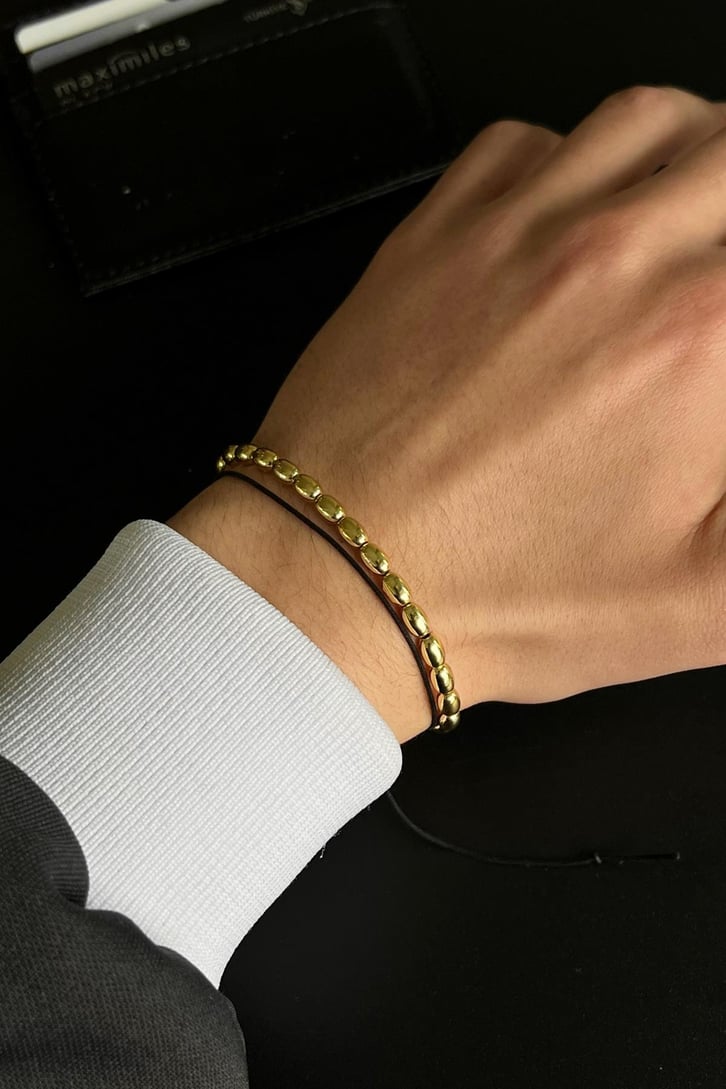 Oval Altın Sarısı Bileklik
