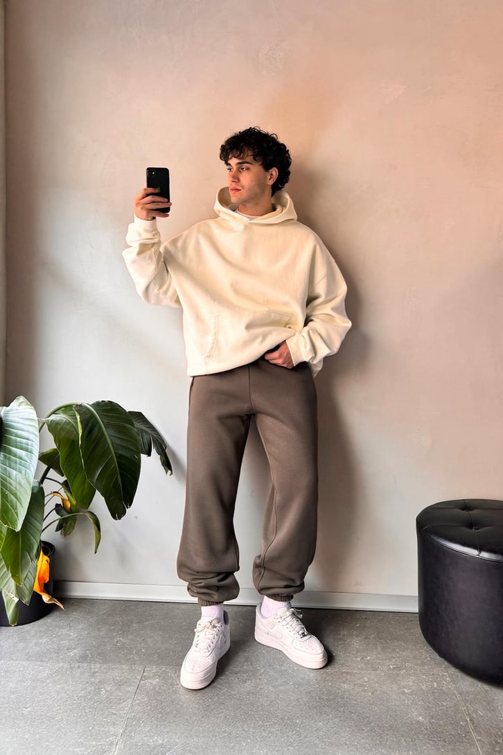Oversize Açık Kahverengi Jogger Eşofman Altı