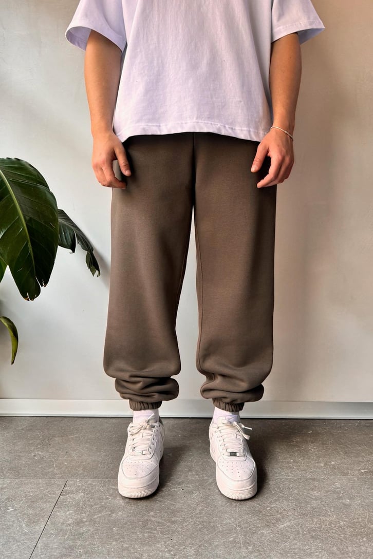 Oversize Açık Kahverengi Jogger Eşofman Altı