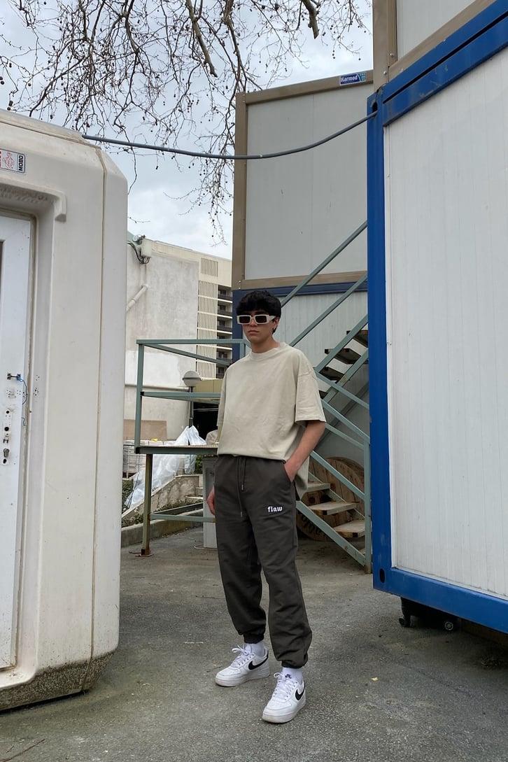 Oversize Basic Bej Tshirt