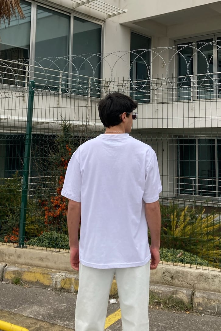 Oversize Basic Beyaz Tshirt