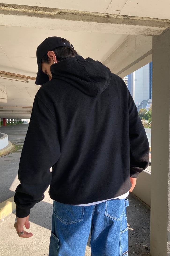 Oversize Basic Black Hoodie