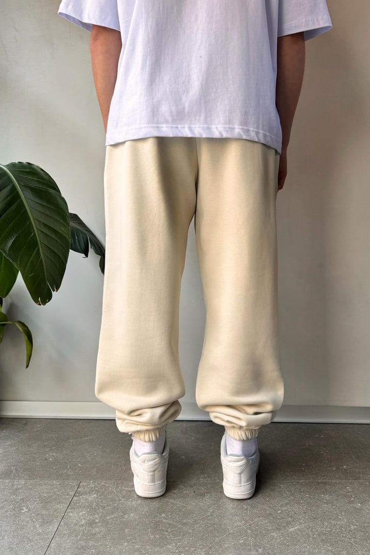 Oversize Bej Jogger Eşofman Altı