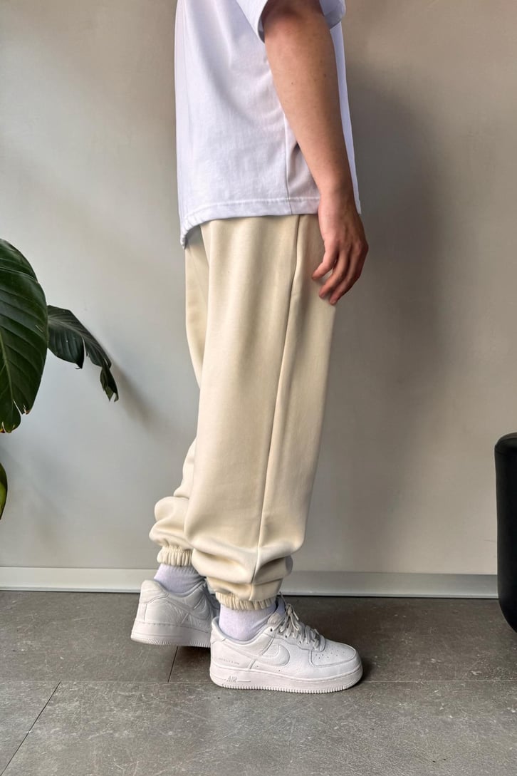 Oversize Bej Jogger Eşofman Altı