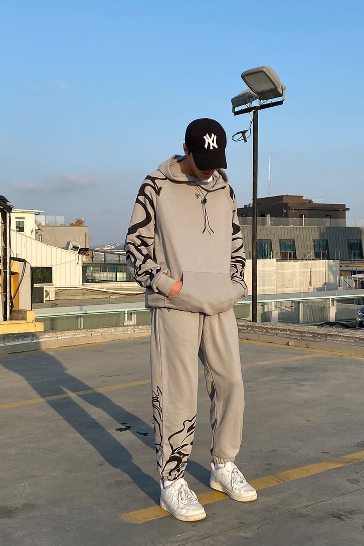 OVERSIZE DALGA BASKILI ESOFMAN TAKIMI