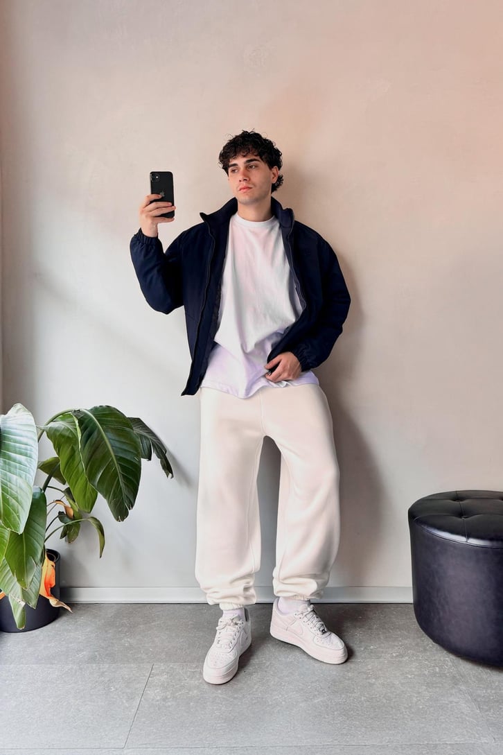 Oversize Ekru Jogger Eşofman Altı
