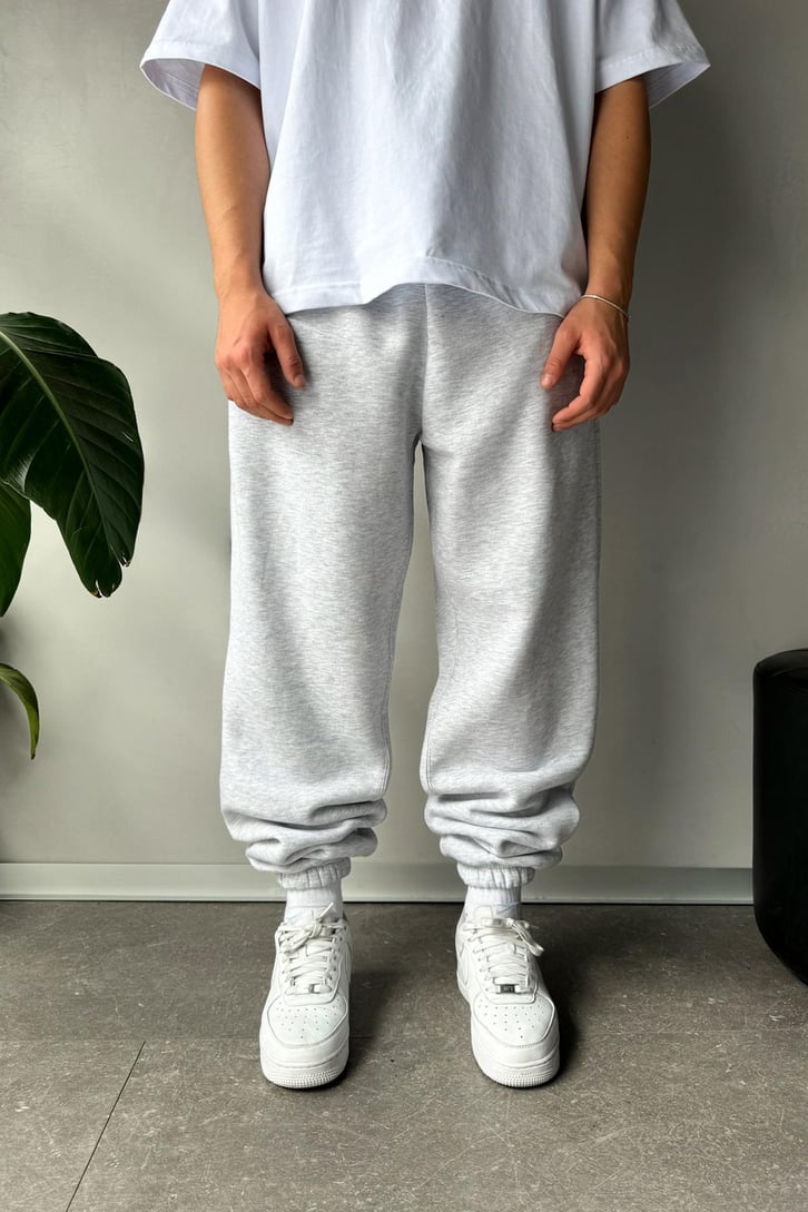 Oversize Gri Melanj Jogger Eşofman Altı