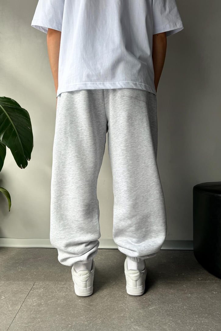 Oversize Gri Melanj Jogger Eşofman Altı