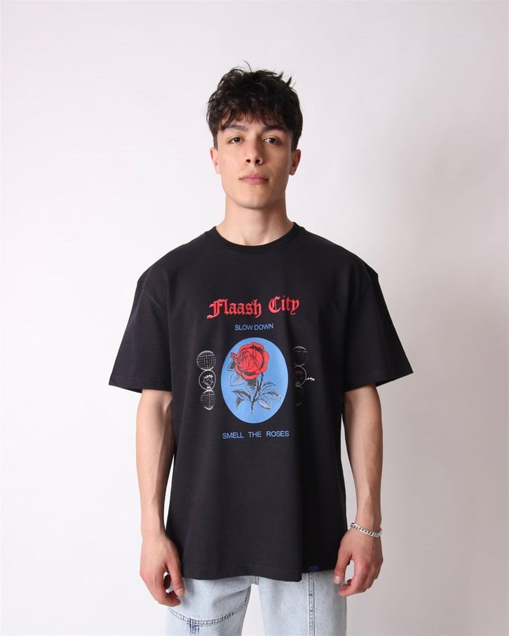 OVERSIZE GÜL BASKILI TSHIRT
