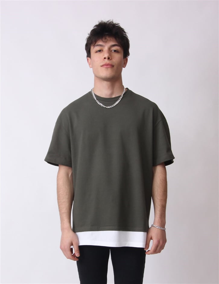 OVERSIZE İKİ KATLI BASIC TSHIRT