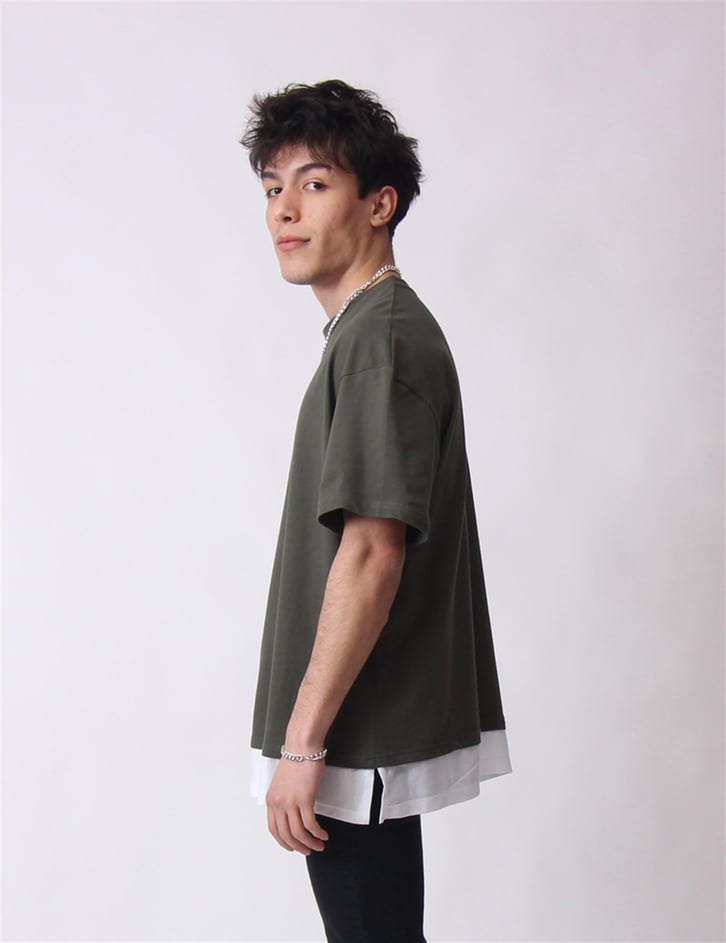 OVERSIZE İKİ KATLI BASIC TSHIRT