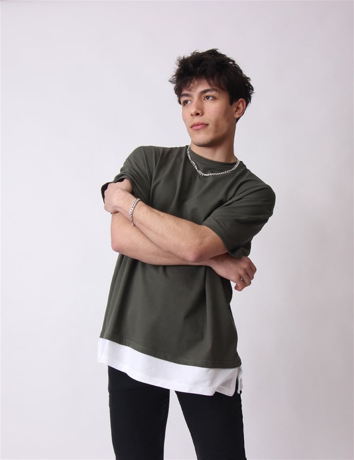 OVERSIZE İKİ KATLI BASIC TSHIRT