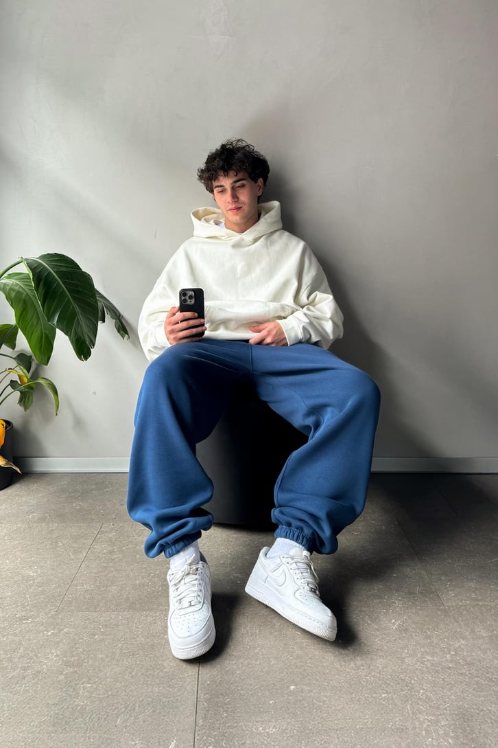 Oversize İndigo Jogger Eşofman Altı