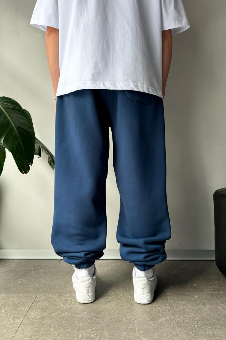Oversize İndigo Jogger Eşofman Altı