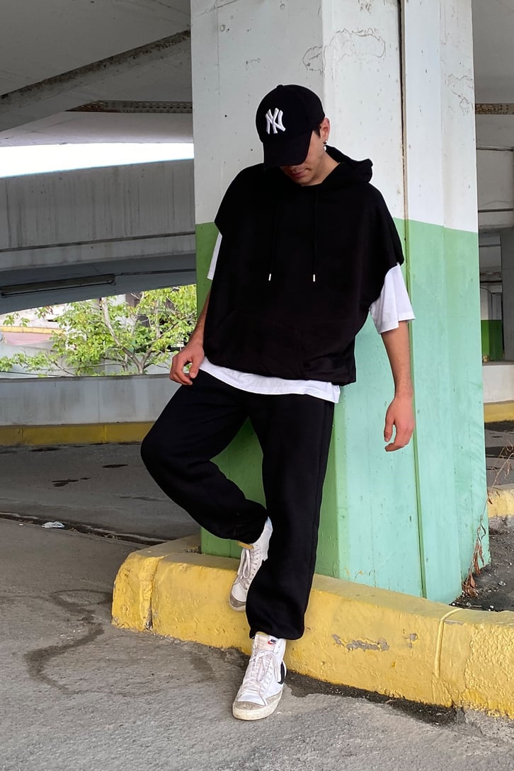 OVERSIZE KISA KOLLU BASIC HOODIE