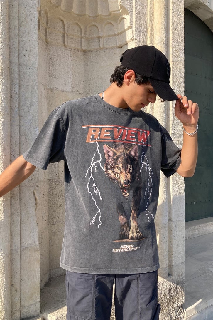 OVERSIZE KURT BASKILI TSHIRT