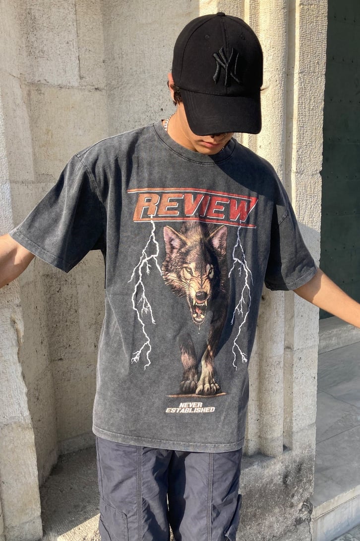 OVERSIZE KURT BASKILI TSHIRT