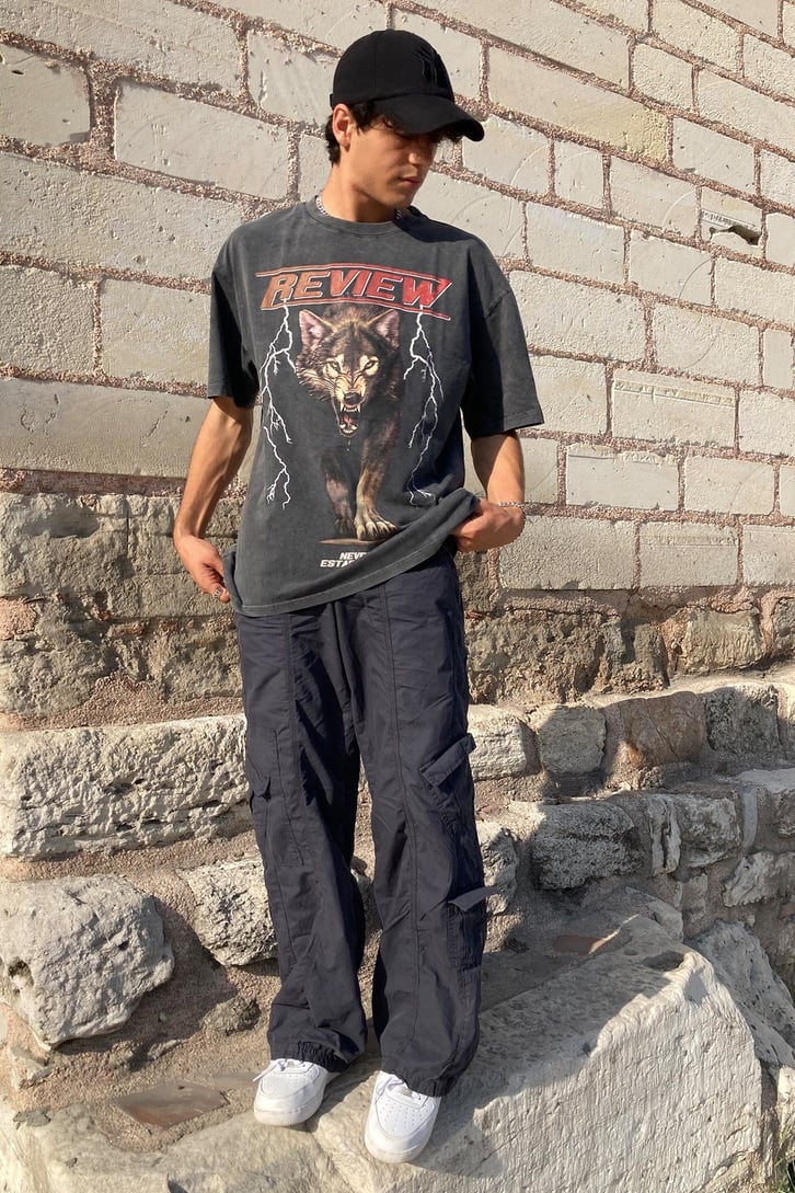 OVERSIZE KURT BASKILI TSHIRT