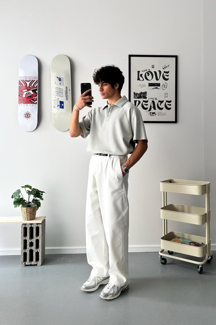 Oversize Polo Yaka Tişört