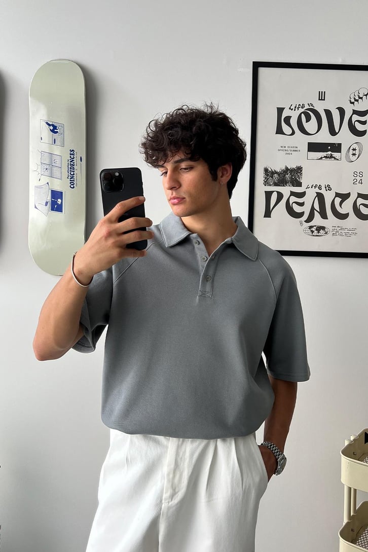 Oversize Polo Yaka Tişört