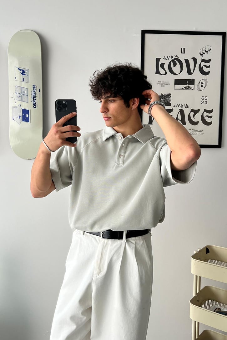 Oversize Polo Yaka Tişört