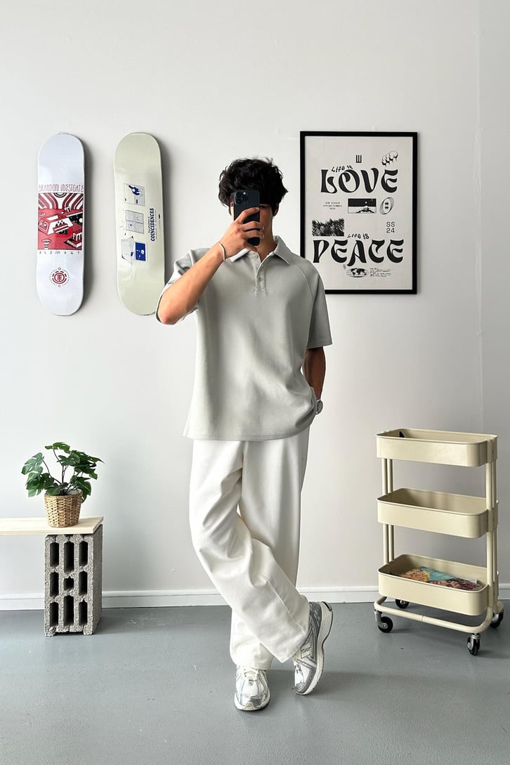 Oversize Polo Yaka Tişört