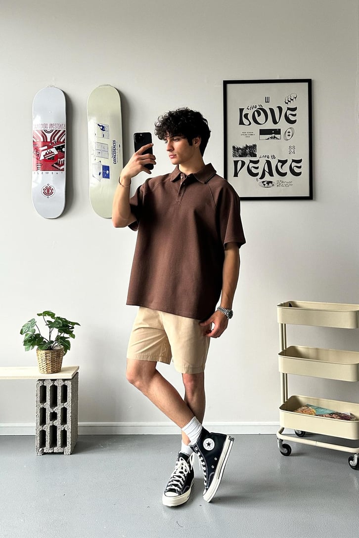 Oversize Polo Yaka Tişört