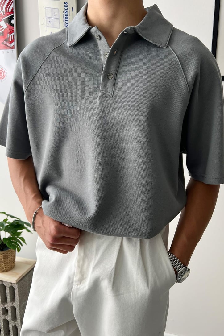 Oversize Polo Yaka Tişört
