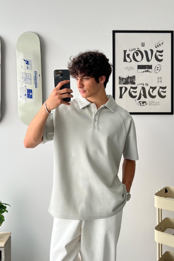 Oversize Polo Yaka Tişört