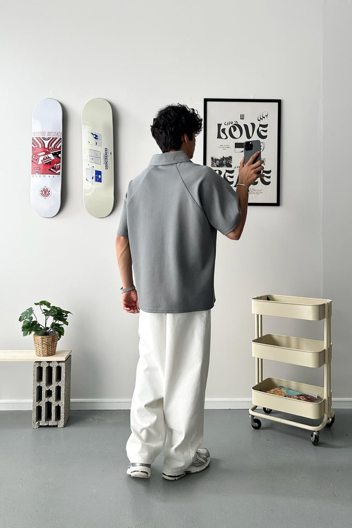 Oversize Polo Yaka Tişört