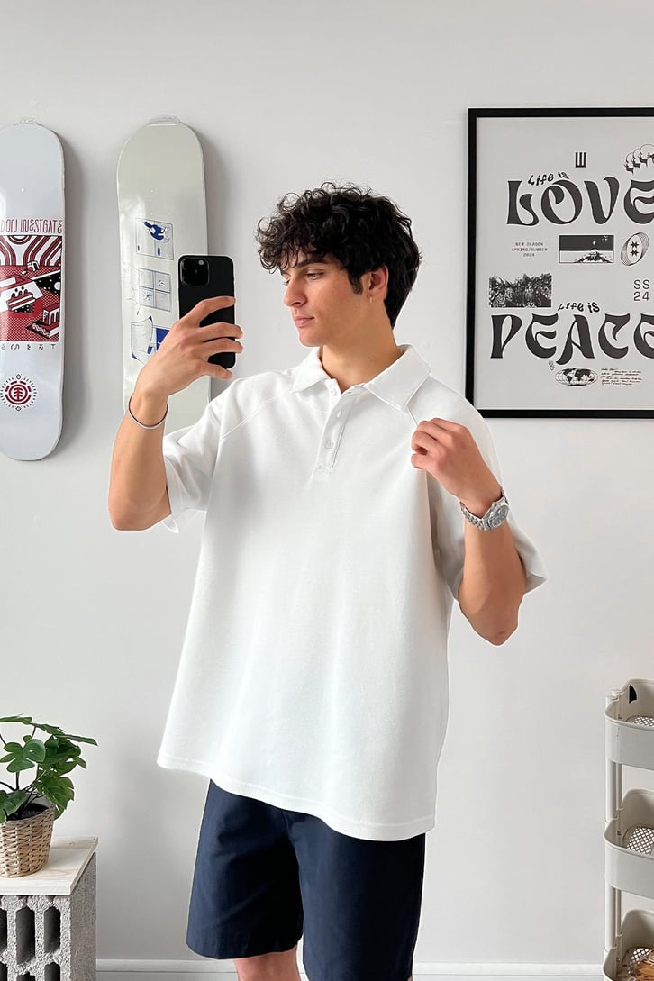 Oversize Polo Yaka Tişört