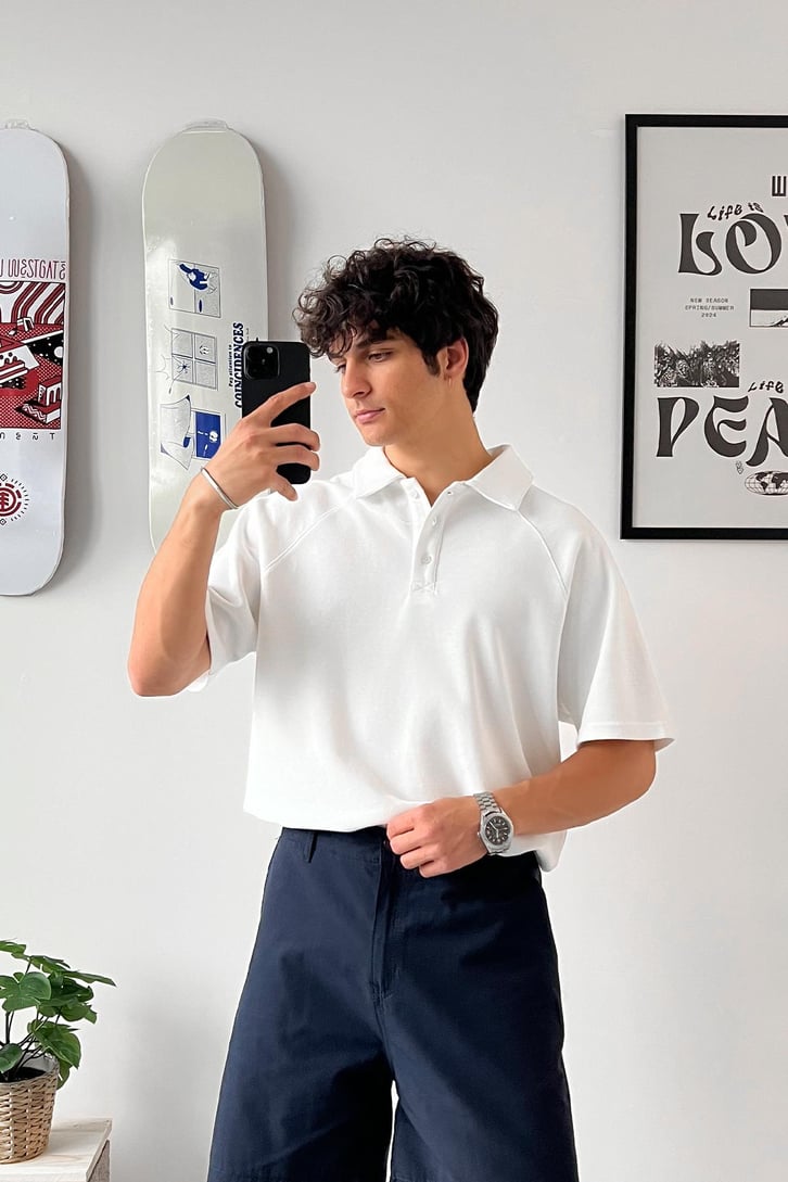 Oversize Polo Yaka Tişört