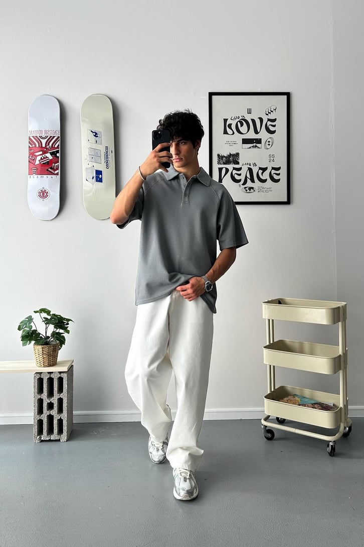 Oversize Polo Yaka Tişört