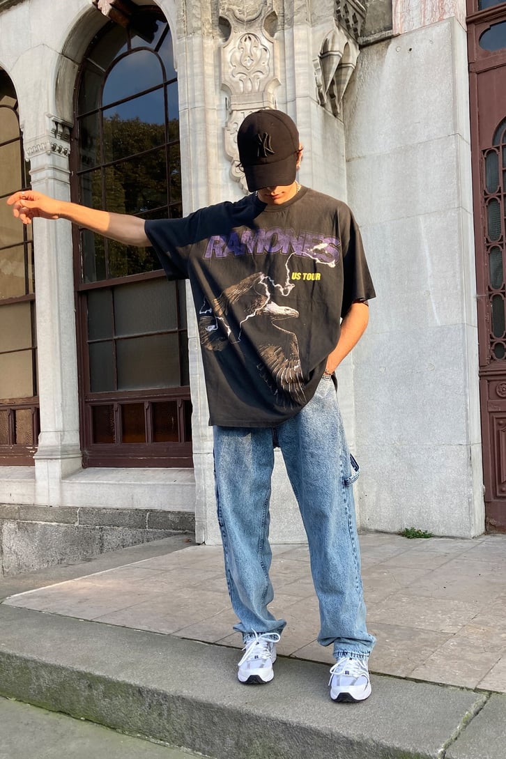 Oversize Printed Black T-shirt
