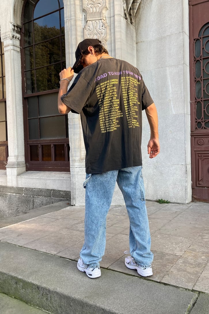 Oversize Printed Black T-shirt