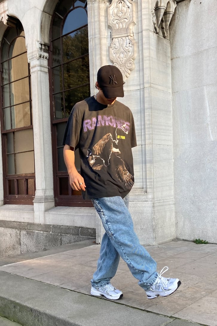 Oversize Printed Black T-shirt
