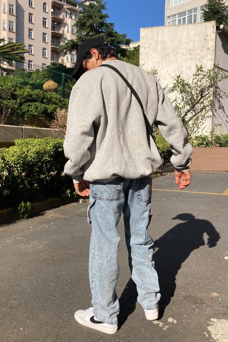 Oversize Printed Offcl LightGray Hoodie