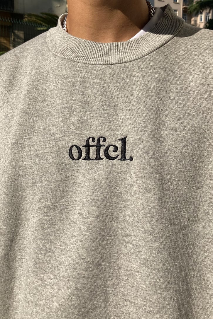 Oversize Printed Offcl LightGray Hoodie