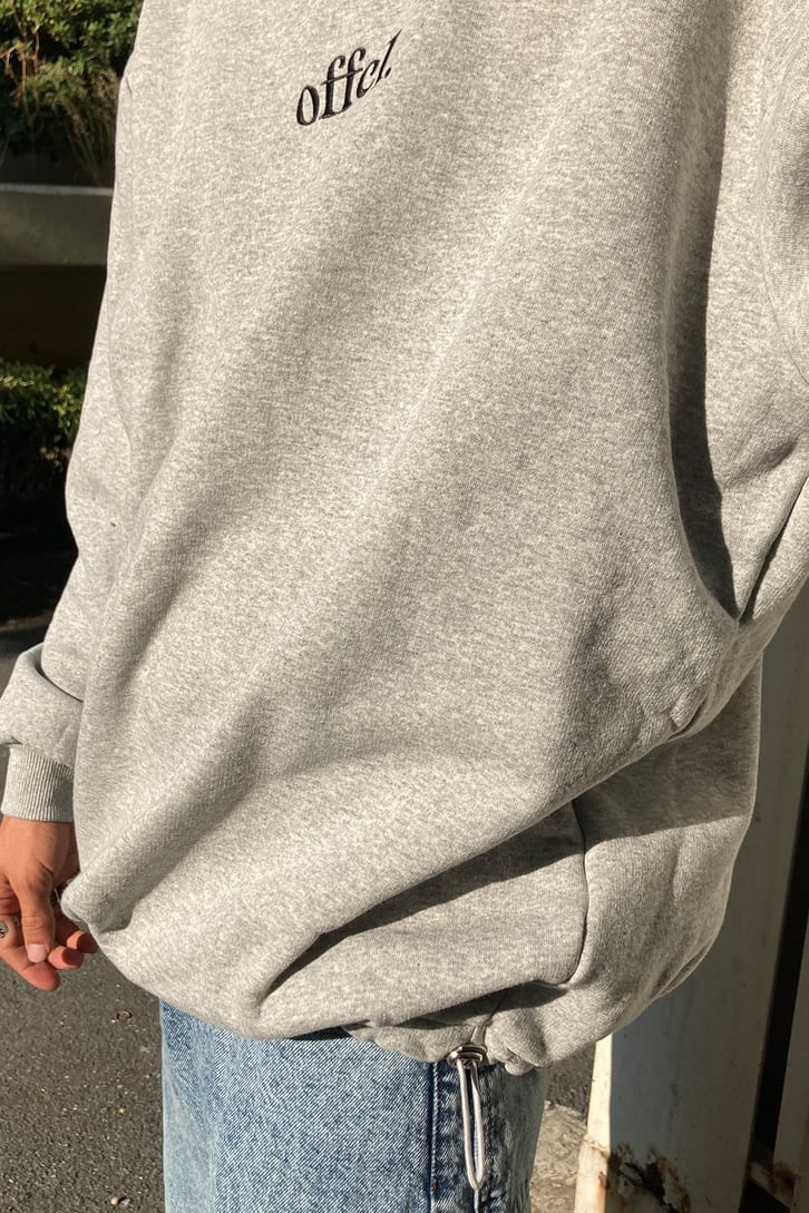 Oversize Printed Offcl LightGray Hoodie