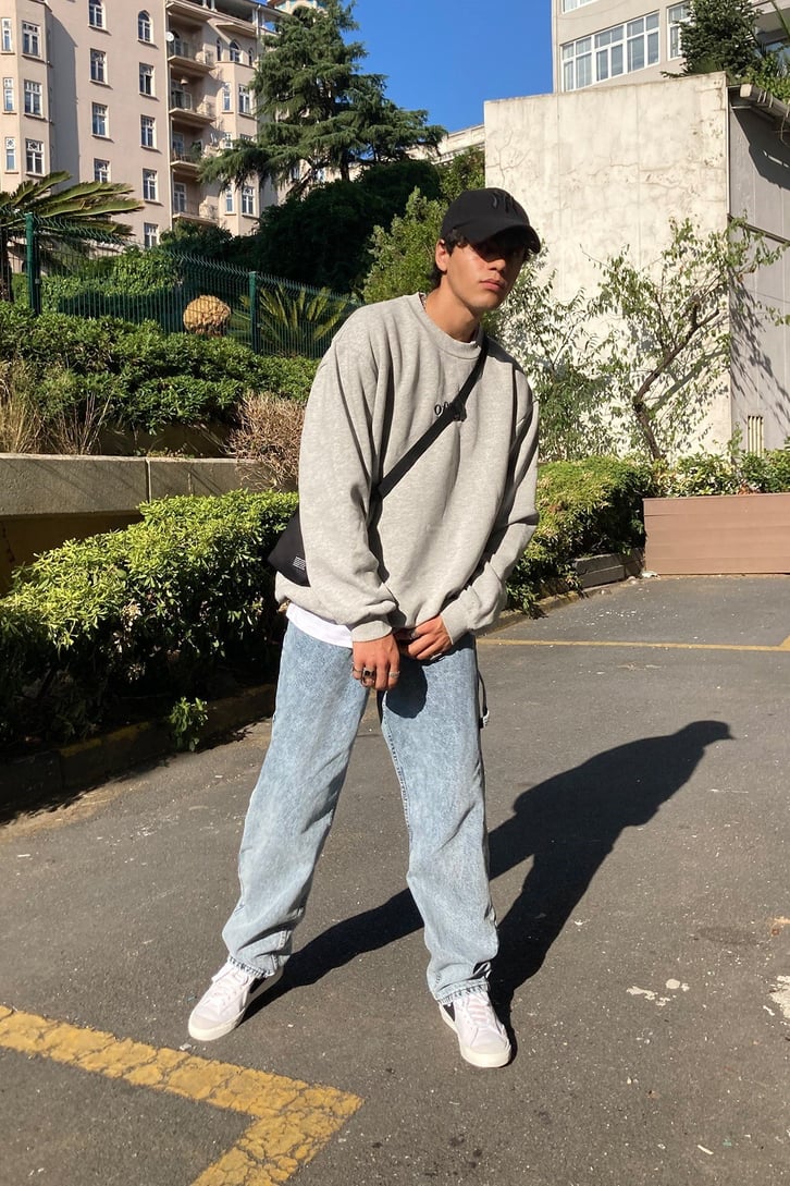 Oversize Printed Offcl LightGray Hoodie