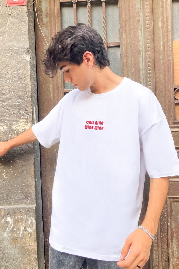 OVERSIZE YAZI BASKILI TSHIRT
